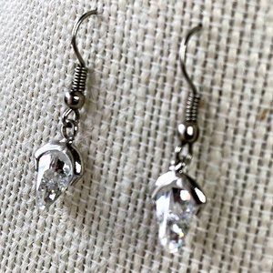 Shiny glass earrings